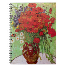 Van Gogh; Still Life: Red Poppies and Daisies Spiral Notebook