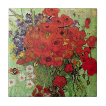 Van Gogh; Still Life: Red Poppies and Daisies Tiles
