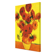 Van Gogh; Still Life: Vase with 15 Sunflowers Canvas Prints