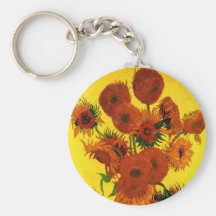 Van Gogh; Still Life: Vase with 15 Sunflowers Keychains