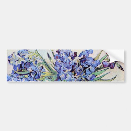 Van Gogh Still Life: Vase with Irises Bumper Stickers