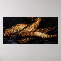 Van Gogh Still Life w Bloaters, Vintage Fine Art Poster