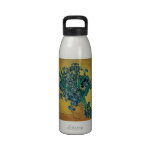 Van Gogh Still Life with Irises, Yellow Background Reusable Water Bottles