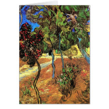 Van Gogh - Trees In The Garden Greeting Cards