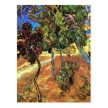 Van Gogh - Trees In The Garden Post Card