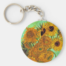 Van Gogh Twelve Sunflowers Keychain