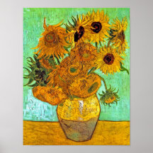 Van Gogh Twelve Sunflowers Poster