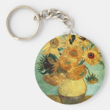Van Gogh Vase Twelve Sunflowers Key Chains