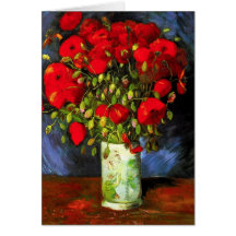 Van Gogh Vase With Red Poppies Note Card