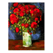 Van Gogh Vase With Red Poppies Postcard