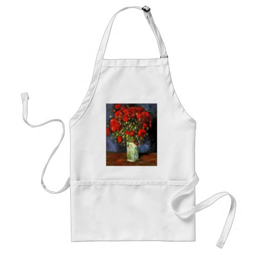 Van Gogh; Vase with Red Poppies, Vintage Flowers Aprons