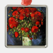 Van Gogh; Vase with Red Poppies, Vintage Flowers Ornaments