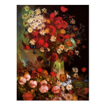 Van Gogh Vintage Flowers in Vase Floral Still Life Post Cards