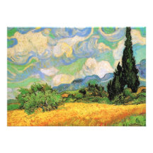 Van Gogh; Wheat Field w Cypresses at Haute Galline Personalized Invitations