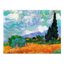 Van Gogh Wheat Field with Cypresses Fine Vintage Post Cards
