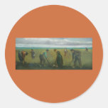 Van Gogh's Peasants or Farmers Planting Potatoes Round Sticker
