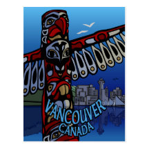 Vancouver Postcards Totem Pole & Landmarks Cards