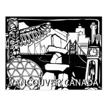 Vancouver Souvenir Postcards Totem Pole Landmarks