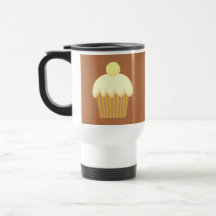 Vanilla Cupcake on Brown. Coffee Mug