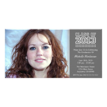 Varsity Class Of 2013 Graduation (Grey) Customised Photo Card