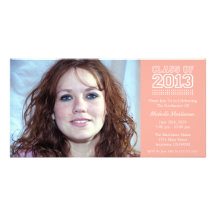 Varsity Class Of 2013 Graduation (Peach) Photo Cards
