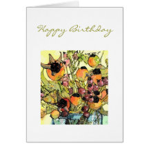 Vase & flowers card