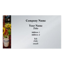 Vase of Sunflowers  - Platinum Finish Business Card Template