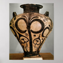 Vase with a floral decoration, from Mycenae Posters