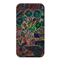 Vase with flowers - outlines iPhone 4/4S covers