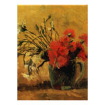 vase with red and white carnations, van Gogh Custom Invitations