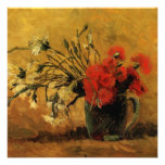 vase with red and white carnations, van Gogh Personalized Invitation