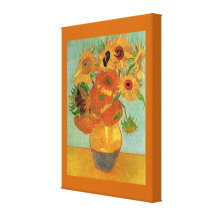 Vase with Twelve Sunflowers  Vincent van Gogh. Stretched Canvas Print