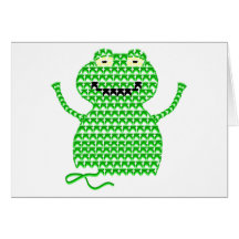 Vector Crochet Frog (Rip it, Frog it!) Card