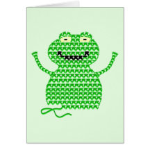 Vector Crochet Frog (Rip it, Frog it! -Green Back) Cards