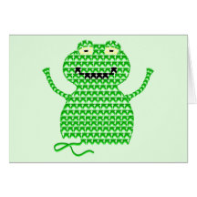 Vector Crochet Frog (Rip it, Frog it! -Green Back) Cards