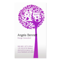 Vector Tree Purple Business Card