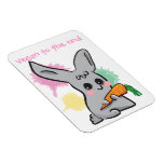 Vegan bunny with carrot premium magnet