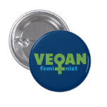 Vegan Feminist Pinback Buttons