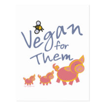 Vegan for Animals Postcard