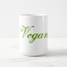Vegan. Green. Slogan. Custom Coffee Mugs