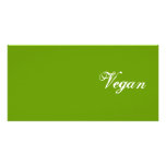 Vegan. Green. Slogan. Custom Picture Card