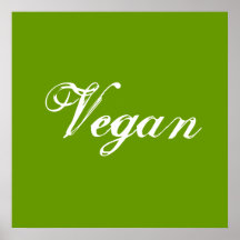 Vegan. Green. Slogan. Custom Posters