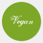 Vegan. Green. Slogan. Custom Round Stickers