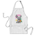 Vegan grey cute bunny with carrot apron