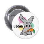 Vegan grey cute bunny with carrot button buttons