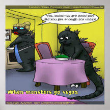 Vegan Monsters Funny Poster