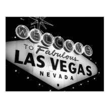 Vegas Sign B&W Postcard