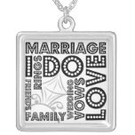 Vegas Style Wedding Sterling Silver Necklace