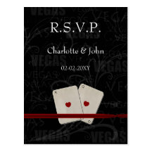 Vegas Wedding rsvp card Postcard