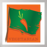 Vegetarian Carrot Flag Print